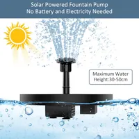 AISITIN Solar Bird Bath Fountain with 6 Nozzles, Solar Fountain Pump for Bird Bath with Brackets, Solar Powered Floating Water Pump for Bird Bath, Ponds, Garden, Fish Tank and Outdoor — фото 2