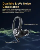 Беспроводные наушники Jesebang Wireless Earbuds, Bluetooth 5.3, белый, стерео звук, микрофон, зарядный кейс — фото 7
