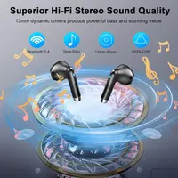 Беспроводные наушники Wireless Earbuds с Bluetooth 5.4, стерео звук, микрофон, зарядный кейс, для смартфонов и гаджетов — фото 3