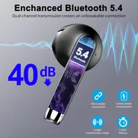 Бездротові навушники Wireless Earbuds з Bluetooth 5.4, стерео звук, мікрофон, зарядний кейс, для смартфонів та гаджетів — фото 5