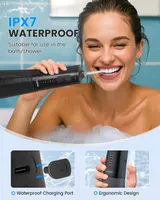 Water Flosser, Cordless Water Dental Flosser, 9 Jet Tips 5 Modes 300ML IPX7 Waterproof, Portable Rechargeable Oral Irrigator for Home Travel - Gums, Orthodontic, Braces Care - Black — фото 7