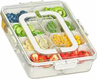 Контейнер-органайзер для закусок Dimber Snackle Box с крышкой, ручкой, 8 вилками и 2 ложками для вечеринок — фото 2