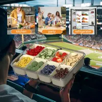 Контейнер-органайзер для закусок Dimber Snackle Box с крышкой, ручкой, 8 вилками и 2 ложками для вечеринок — фото 6
