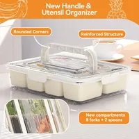 Контейнер-органайзер для закусок Dimber Snackle Box з кришкою, ручкою, 8 виделками та 2 ложками для вечірок — фото 4