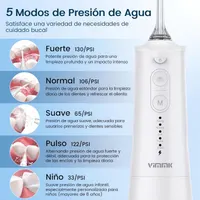 Іригатор Binicare Water Flosser, бездротовий, 5 режимів, 300мл, IPX7, портативний, для дому, білий — фото 2