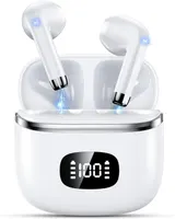Беспроводные наушники Bluetooth 5.3 (белые), ENC, 40ч, Hi-Fi, LED-дисплей, IP7, микрофон, Touch Control