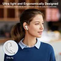 Беспроводные наушники Bluetooth 5.3 (белые), ENC, 40ч, Hi-Fi, LED-дисплей, IP7, микрофон, Touch Control — фото 5