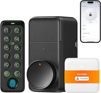 Розумний замок SwitchBot Lock Pro + Keypad Touch (Відбиток пальця), Wi-Fi, Matter, Чорний