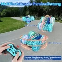 Машинка-амфибия на радиоуправлении (Stunt Car), Водонепроницаемая, LED, 360°, 4WD — фото 6