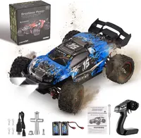 Lischwert Remote Control Car, 1:18 Brushless Motor 60 km+/h, 2.4 GHz 4WD Monster RC Truck, RC Car with 2 Rechargeable Batteries for 40 Minutes — фото 5