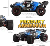 Радіокерована машина Lischwert 1:18 (60 км/год), Безколекторний мотор, 4WD, Монстр-трак — фото 3