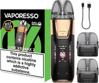 Vaporesso Luxe XR Max 2 Vape Kit [Imperial Red Leather]-8 colours-3200mAh Mega Battery,2A Fast Charge, 80W Output,0.96" TFT+RGB Lights,Dual Mesh Tech-Works with Luxe X,XR Pods & GTX coils-No Nicotine