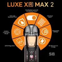 Vaporesso Luxe XR Max 2 Vape Kit [Imperial Red Leather]-8 colours-3200mAh Mega Battery,2A Fast Charge, 80W Output,0.96" TFT+RGB Lights,Dual Mesh Tech-Works with Luxe X,XR Pods & GTX coils-No Nicotine — фото 7