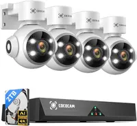 Система видеонаблюдения Cococam 4K POE (8 каналов NVR + 4 камеры), 2TB HDD, AI Детекция