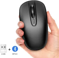 Бездротова миша Dual-Mode Без бренду (Bluetooth + 2.4G), Акумуляторна, Чорна БВ — фото 6