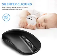 Rechargeable Wireless Mouse, 2.4G & Bluetooth Mouse Slim Portable Cordless Ergonomic Mouse for Laptop, PC, Computer, Windows Android OS Tablet (Black) — фото 3