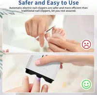 Electric Nail Clipper, 3 Speeds Automatic Electric Nail Trimmer for Adults Seniors Baby Children with LED Light, Rechargeable Electric Nail Clippers for Men Women Kids Electric Nail File Cutter — фото 8