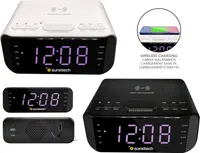 Sunstech FRD50BTWC Alarm Clock Radio with Wireless Charging (5W), USB Charging Port, FM Radio with 20 Presets, Bluetooth and LED Display, White — фото 6
