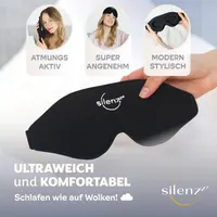 Маска для сна SILENZZZ® 3D, черная, для женщин и мужчин, удобная, мягкая — фото 3