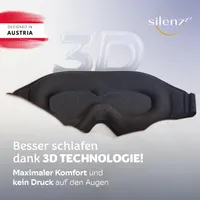 Маска для сна SILENZZZ® 3D, черная, для женщин и мужчин, удобная, мягкая — фото 4