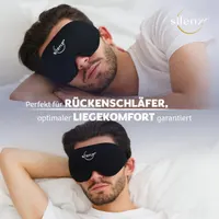 Маска для сна SILENZZZ® 3D, черная, для женщин и мужчин, удобная, мягкая — фото 5