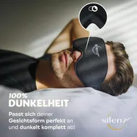 Маска для сну SILENZZZ® 3D, чорна, для жінок та чоловіків, зручна, м'яка — фото 7