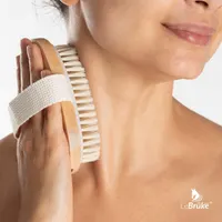 Щётка для сухого массажа Lebrüke®, натуральная щетина, антицеллюлитная, улучшает кровообращение, для тела — фото 4