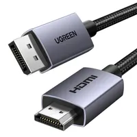 Кабель DisplayPort to HDMI 4K 6.6FT uni-directional алюминиевый, коннектор male-to-male | UGREEN — фото 2