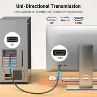 Кабель DisplayPort to HDMI 4K 6.6FT uni-directional алюминиевый, коннектор male-to-male | UGREEN — фото 7
