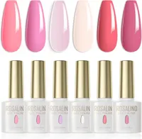 Набір гелевих лаків Rosalind Pink, 6 шт., домашній гель-лак для нігтів, професійний манікюр, яскраві кольори