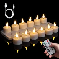 Свічки-таблетки LED FREEPOWER, 12 шт., перезаряджувані, безпечні, для декору, романтичної атмосфери та свята — фото 3