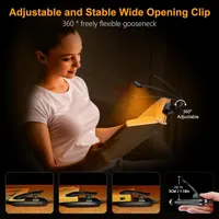 Лампа для чтения книг на клипсе (14 LED, 3 режима, USB) — фото 7