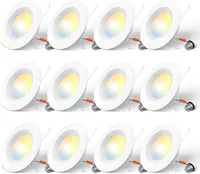Amico 5/6 inch 5CCT LED Recessed Lighting 12 Pack, Dimmable, Damp Rated, 12.5W=100W, Can Lights with Baffle Trim, Retrofit Installation, ETL&FCC, White — фото 2
