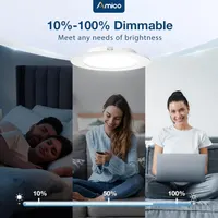 Amico 5/6 inch 5CCT LED Recessed Lighting 12 Pack, Dimmable, Damp Rated, 12.5W=100W, Can Lights with Baffle Trim, Retrofit Installation, ETL&FCC, White — фото 3