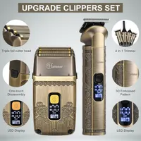 Hatteker Professional Hair Clipper Electric Razor Foil Shavers for Men Body Nose Ear Hair Grooming Kit with Triple Blades Cordless Waterproof — фото 8