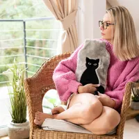 Плюшева грілка soxo з чохлом у вигляді кота, муфта для рук, для зняття болю в шиї, спині, животі, 1.8 л — фото 7