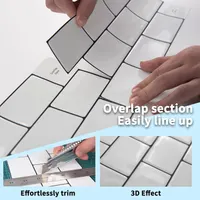 Самоклеящаяся плитка Art3d для кухонного фартука (20 шт.), 3D-панели под камень, виниловые наклейки на стену — фото 8
