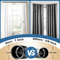Double Curtain Rods 28 to 145 Inch Black 1 Inch Heavy Duty Dual Curtain Rod Set for Windows Drapery Rod Splicing Rods Adjustable Decorative Curtain Rod for Bedroom, Window, Patio, Sliding Glass Door — фото 2