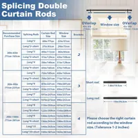 Double Curtain Rods 28 to 145 Inch Black 1 Inch Heavy Duty Dual Curtain Rod Set for Windows Drapery Rod Splicing Rods Adjustable Decorative Curtain Rod for Bedroom, Window, Patio, Sliding Glass Door — фото 5