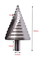 6-60mm Step Drill Bit, 12.5mm/0.5” Shank 4241 HSS Spiral Groove Drill Bit for Wood, Plastic, Sheet Metal — фото 6