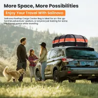 Sailnovo Car Rooftop Cargo Carrier 21 Cubic Feet, Waterproof 1000D PVC Car Roof Bag with Anti-Slip Mat, Combination Lock, Storage Bag, Door Hooks & Tie-Down Strap fit Vehicle with/Without Luggage Rack