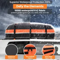 Sailnovo Car Rooftop Cargo Carrier 21 Cubic Feet, Waterproof 1000D PVC Car Roof Bag with Anti-Slip Mat, Combination Lock, Storage Bag, Door Hooks & Tie-Down Strap fit Vehicle with/Without Luggage Rack — фото 6