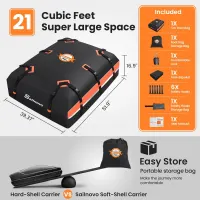 Sailnovo Car Rooftop Cargo Carrier 21 Cubic Feet, Waterproof 1000D PVC Car Roof Bag with Anti-Slip Mat, Combination Lock, Storage Bag, Door Hooks & Tie-Down Strap fit Vehicle with/Without Luggage Rack — фото 7