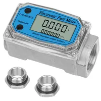 1" 2.6-26 GPM Inline NPT Thread Flowmeter, Digital Turbine Fuel Flow Meter, for Water, Diesel, Gas Oil, Gasoline, and Other Liquids - Supports Gallon, QTS, PTS, L, m³ with 3/4 in Adapters — фото 3