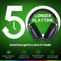 Wireless Gaming Headsets for PC, PS5, PS4, Switch, Mac, 2.4GHz Wireless Gaming Headphone with ENC Noise Canceling Microphone, Bluetooth 5.4, Cool Lighting, 50H Battery, 50mm Drivers — фото 2