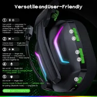 Wireless Gaming Headsets for PC, PS5, PS4, Switch, Mac, 2.4GHz Wireless Gaming Headphone with ENC Noise Canceling Microphone, Bluetooth 5.4, Cool Lighting, 50H Battery, 50mm Drivers — фото 5