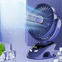 Портативний міні-вентилятор USB, на кліпсі, 5 швидкостей, акумулятор 2000мАг, складаний — фото 2