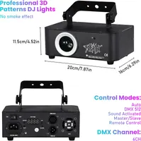 Лазерний проектор Neoglint для вечірок 3D анімація RGB DMX512 пульт активація звуком DJ диско — фото 2
