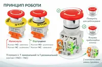 Кнопка аварийной остановки Nxtop 1NO1NC DPST 440В 10А грибовидная 3 шт станок оборудование — фото 5