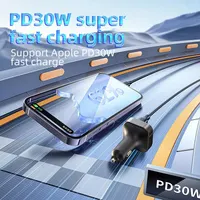 Автомобільна зарядка 3в1 PD 30W QC3.0, адаптер для iPhone, Samsung, Xiaomi в прикурювач — фото 2